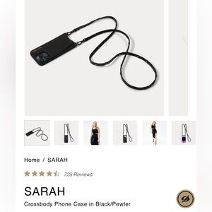 Bandolier Crossbody Phone Case in Black/Pewter